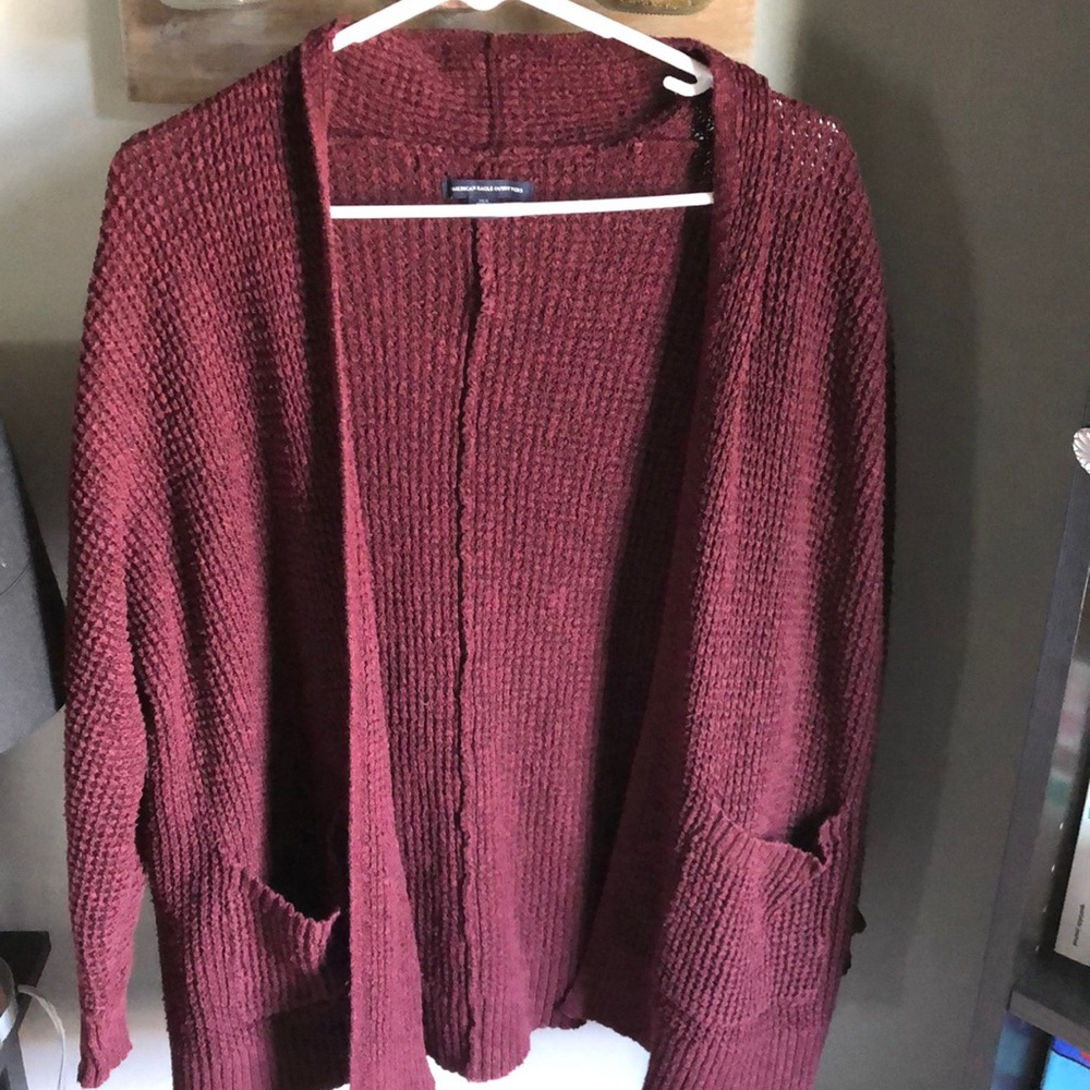 Burgundy cardigan